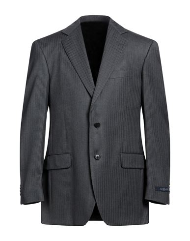 Lubiam Man Suit Jacket Steel Grey Size 40 Virgin Wool