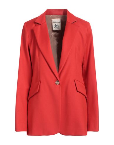 Semicouture Woman Blazer Red Size 6 Virgin Wool, Polyester, Viscose, Elastane