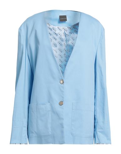 Marc Ellis Woman Blazer Azure Size 10 Cotton, Elastane, Polyester In Blue