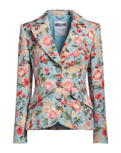 Moschino Woman Blazer Sky Blue Size 8 Viscose, Cotton In Blue