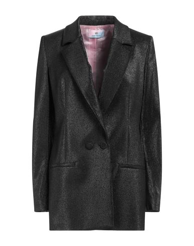 Chiara Ferragni Woman Blazer Black Size 8 Cotton, Metallic Polyester, Elastane