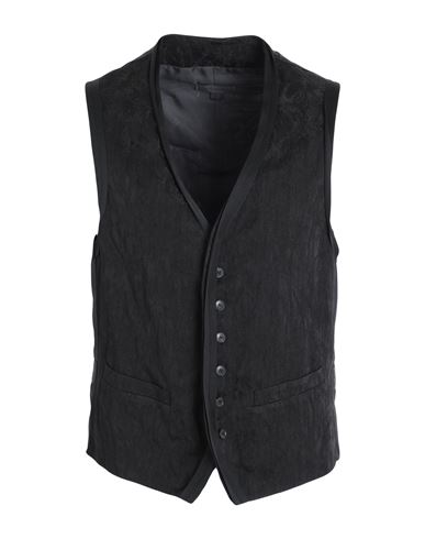 John Varvatos Man Tailored Vest Black Size 42 Acetate, Viscose, Metallic Fiber