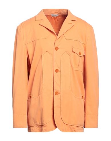 Capalbio Man Suit Jacket Orange Size 46 Cotton