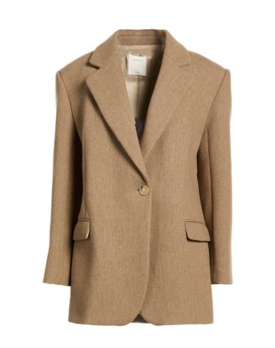 Sandro Woman Blazer Light Brown Size 10 Wool, Polyamide