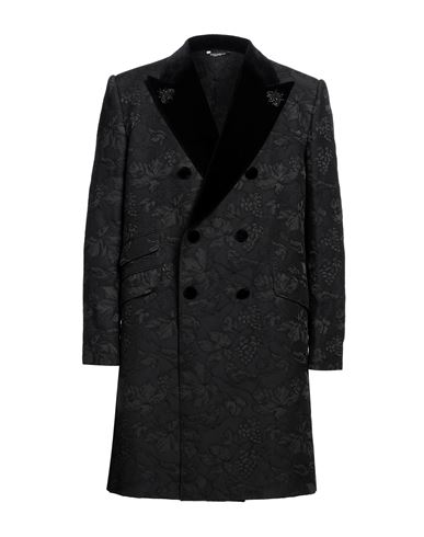 Dolce & Gabbana Man Coat Black Size 42 Cotton, Polyester, Polyamide