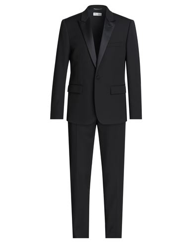 Saint Laurent Man Suit Black Size 42 Wool, Polyester, Silk