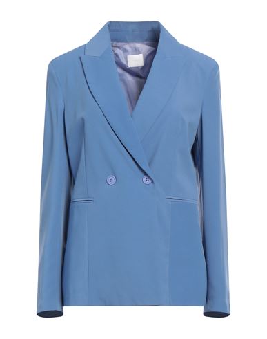 Merci .., Woman Blazer Pastel Blue Size 8 Polyester, Elastane