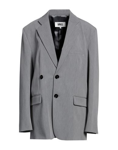 Mm6 Maison Margiela Woman Blazer Grey Size 6 Polyester, Viscose, Elastane