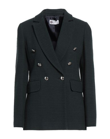 Diana Gallesi Woman Suit Jacket Dark Green Size 8 Cotton