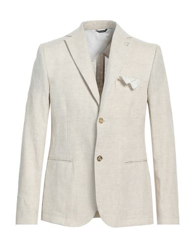 Grey Daniele Alessandrini Man Suit Jacket Cream Size 44 Linen In White