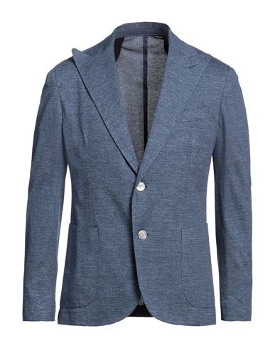 Barba Napoli Man Suit Jacket Slate Blue Size 38 Cotton