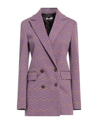 Options Woman Blazer Purple Size M Polyester, Cotton, Elastane
