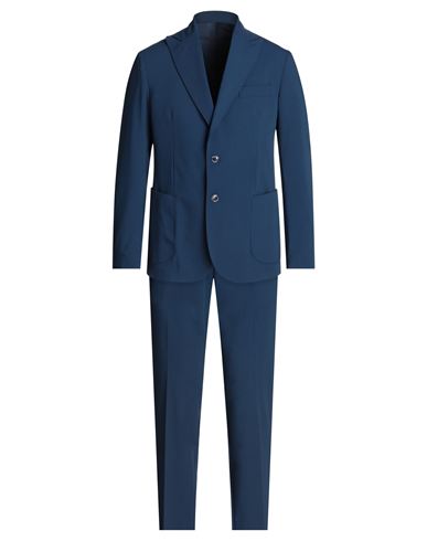 Alessandro Di Lorenzo Man Suit Navy Blue Size 46 Polyester, Viscose, Elastane