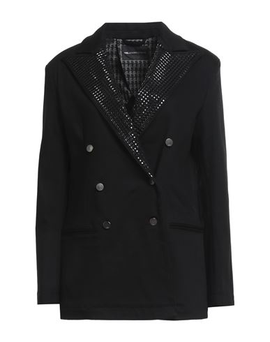 Karl Lagerfeld Woman Blazer Black Size S Cotton, Lyocell, Modal, Polyester, Elastane