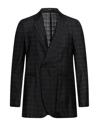 Shop Emporio Armani Man Blazer Black Size 40 Wool, Polyester, Silk