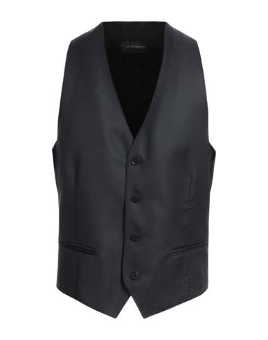 Shop Emporio Armani Man Tailored Vest Midnight Blue Size 42 Virgin Wool, Viscose