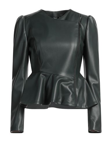 Gattinoni Woman Blazer Dark Green Size 4 Polyester, Polyurethane, Acetate, Viscose In Black