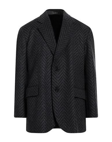 Emporio Armani Man Blazer Dark Brown Size 44 Virgin Wool, Polyamide, Cashmere