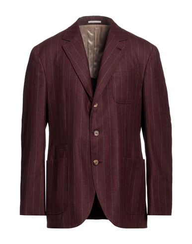 Shop Brunello Cucinelli Man Blazer Brick Red Size 44 Wool, Mohair Wool, Cashmere