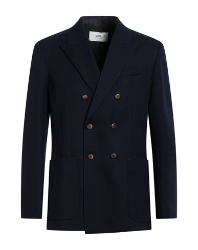 Shop Ami Alexandre Mattiussi Man Blazer Navy Blue Size 42 Virgin Wool
