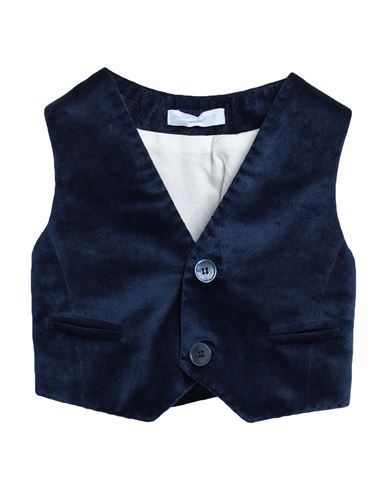 Shop Manuell & Frank Newborn Boy Tailored Vest Navy Blue Size 0 Cotton, Polyester
