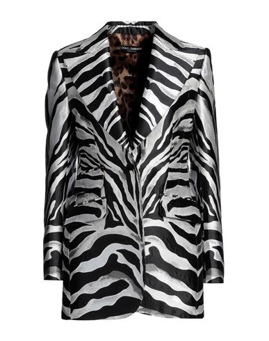 Dolce & Gabbana Woman Blazer Grey Size 8 Polyester, Silk, Metallic Polyester
