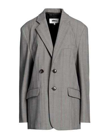Mm6 Maison Margiela Woman Blazer Grey Size 8 Polyester, Viscose, Elastane