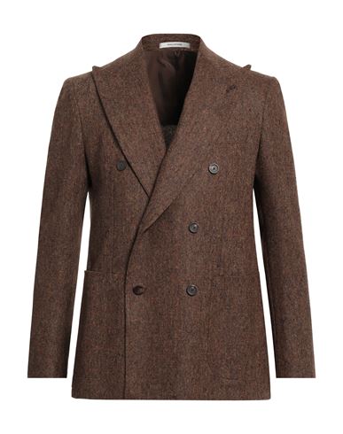 Tagliatore Man Suit Jacket Brown Size 44 Virgin Wool