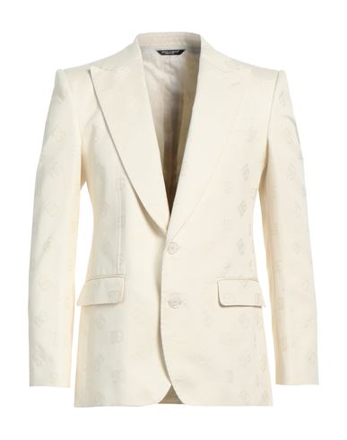 Dolce & Gabbana Man Blazer Ivory Size 40 Virgin Wool In White