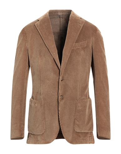 Santaniello Man Suit Jacket Camel Size 40 Cotton In Beige