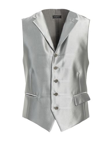 Shop Angelo Nardelli Man Tailored Vest Silver Size 44 Polyester