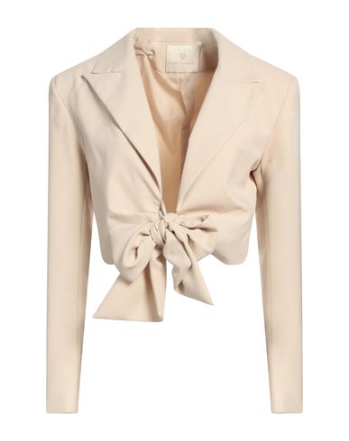 Alma Sanchez Woman Suit Jacket Beige Size 8 Polyester