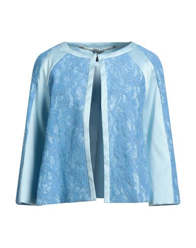 Clips Woman Blazer Azure Size 4 Polyester, Polyamide, Elastane, Cotton In Blue