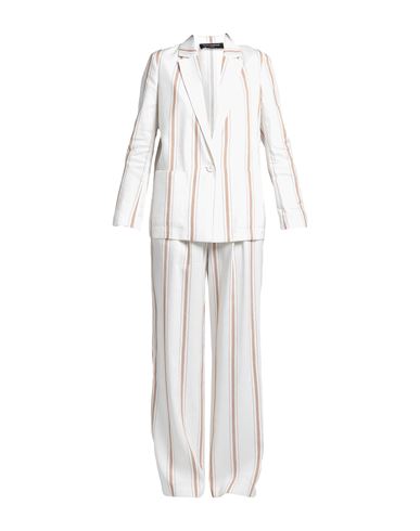 Piazza Sempione Woman Suit Ivory Size 12 Linen, Silk In White