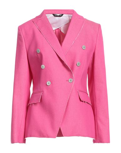 Tonello Woman Blazer Fuchsia Size 8 Cotton, Polyester, Elastane In Pink