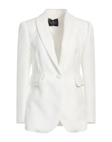 Cristinaeffe Woman Blazer White Size 10 Polyester, Elastane In White