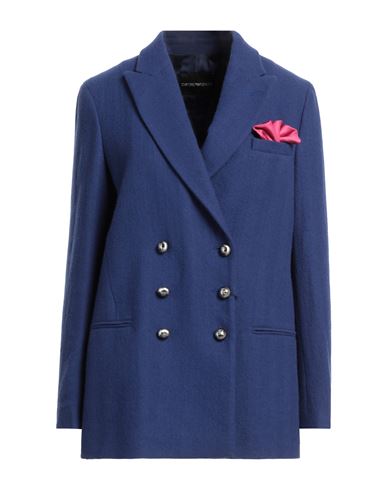 Emporio Armani Woman Suit Jacket Blue Size 8 Virgin Wool