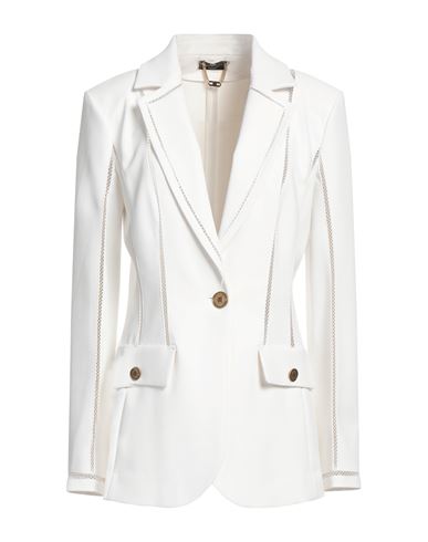 Elisabetta Franchi Woman Blazer White Size 10 Polyester, Elastane, Cotton