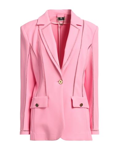 Elisabetta Franchi Woman Blazer Pink Size 12 Polyester, Elastane, Cotton
