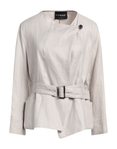 Emporio Armani Woman Suit Jacket Light Grey Size 12 Linen
