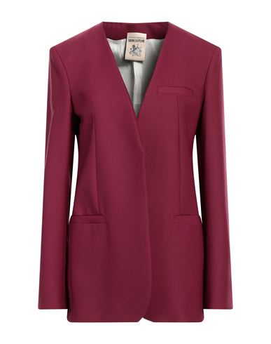 Semicouture Woman Blazer Garnet Size 6 Polyester, Virgin Wool, Elastane In Red