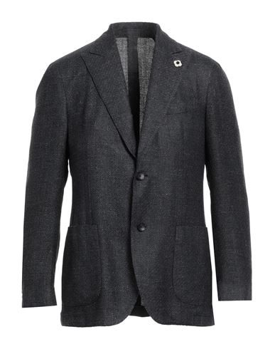 Lardini Man Blazer Steel Grey Size 44 Wool, Silk, Linen