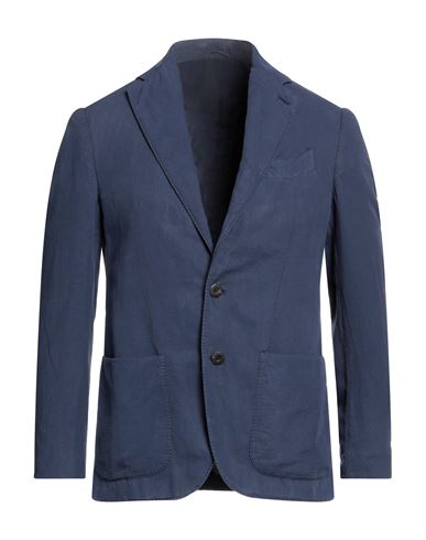 Shop Caruso Man Blazer Blue Size 50 Lyocell, Linen, Cotton
