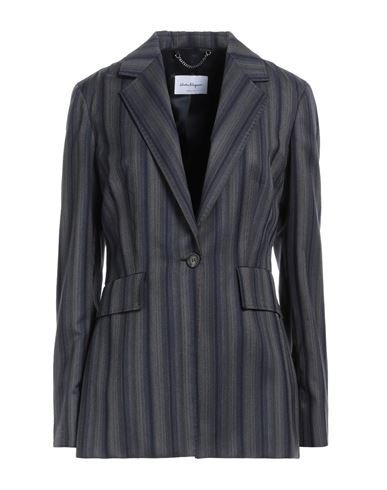 Ferragamo Woman Suit Jacket Midnight Blue Size 8 Virgin Wool