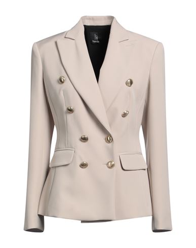 Hanita Woman Blazer Beige Size 6 Polyester, Elastane