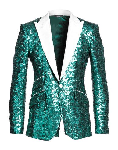 Dolce & Gabbana Man Blazer Emerald Green Size 38 Polyamide, Polyester, Acetate