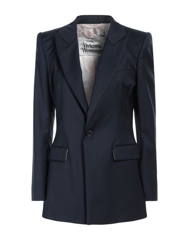 Shop Vivienne Westwood Woman Blazer Navy Blue Size 8 Virgin Wool