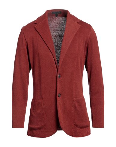 Lardini Man Blazer Rust Size Xl Linen, Cotton In Red