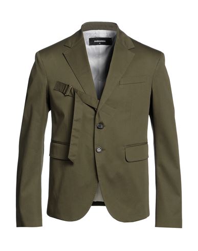 DSQUARED2 DSQUARED2 MAN BLAZER MILITARY GREEN SIZE 40 COTTON, ELASTANE