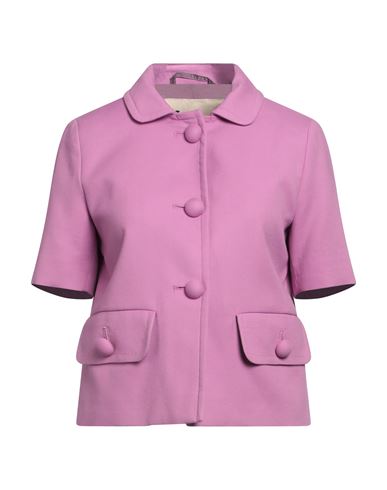 Herno Woman Blazer Lilac Size 4 Cotton In Purple
